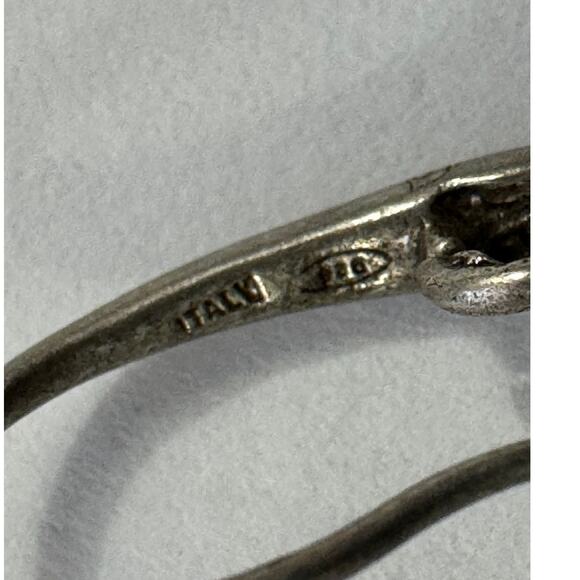 Vtg Italy 926 Silver Dangle Starburst CZ? Diamond Earrings Crystal Star Spangled - Picture 2 of 6